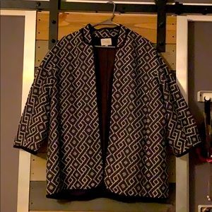 Geometric print jacquard jacket